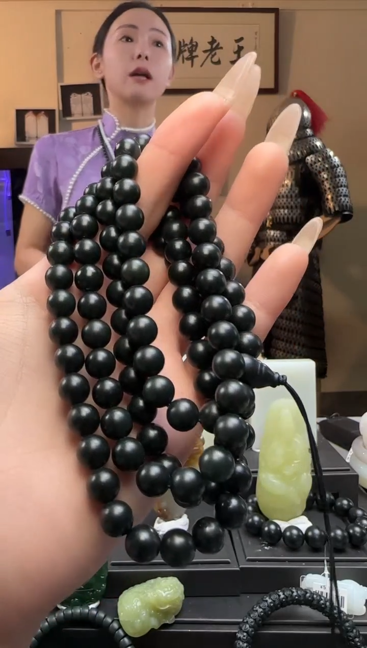 【闪购商品】和田玉青玉圆珠未镶嵌长链