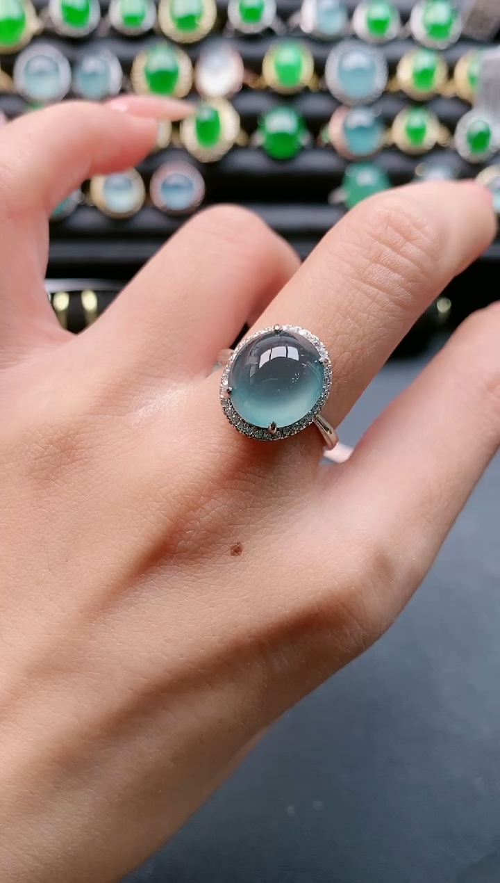 【闪购商品】翡翠戒指银S925镶嵌11111