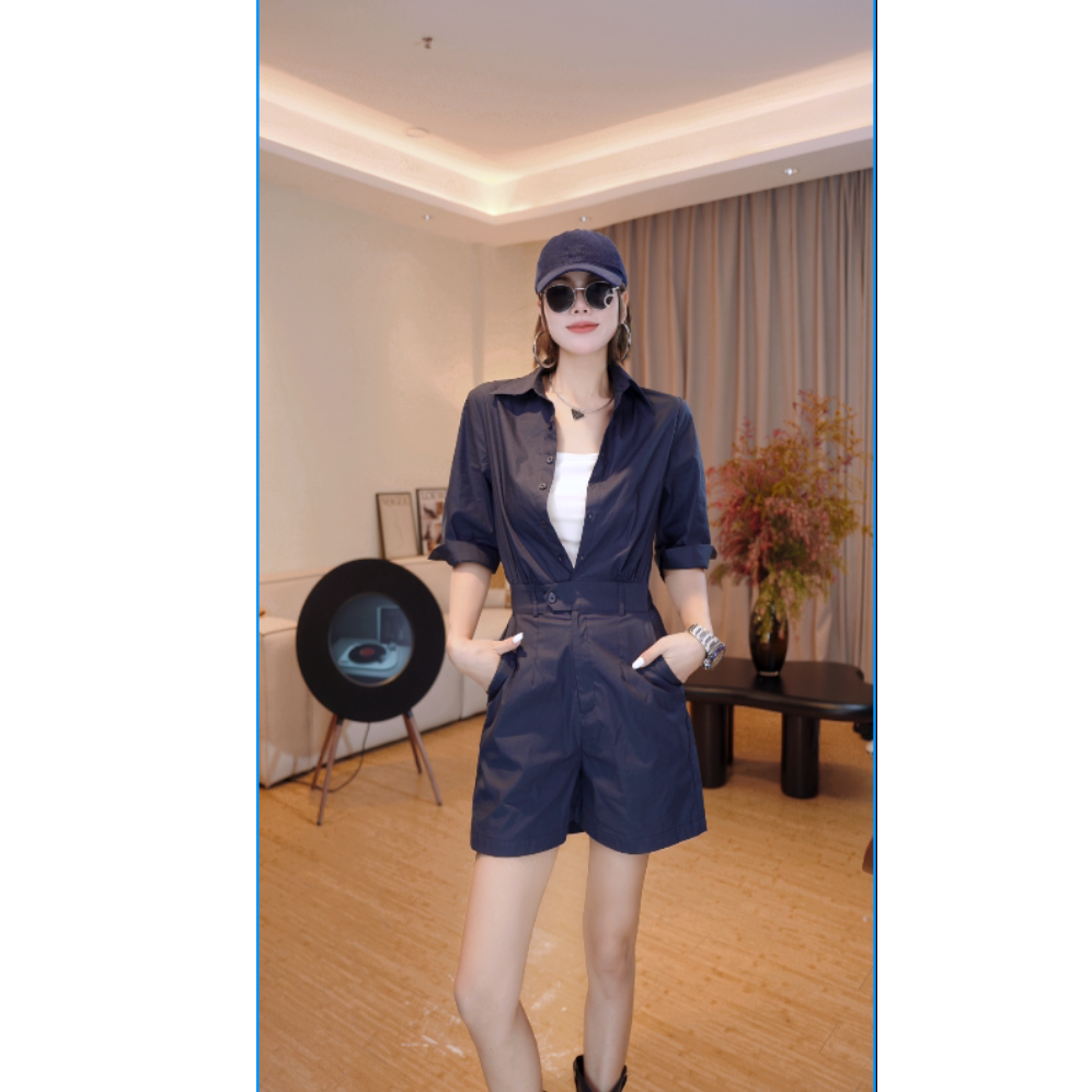 【不退不换】NMN王火火&夏季时尚新款女装轻薄小众连体裤26N26023