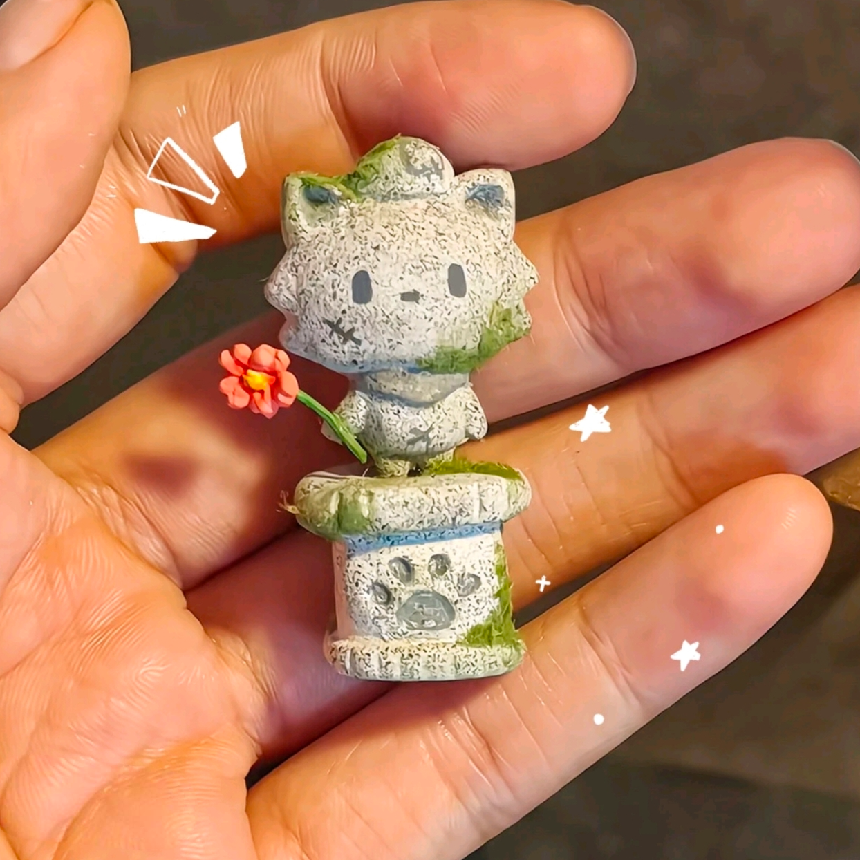 【软软】原创手工灰太狼石塑粘土摆件桌面手办雕塑可爱高颜值送礼物