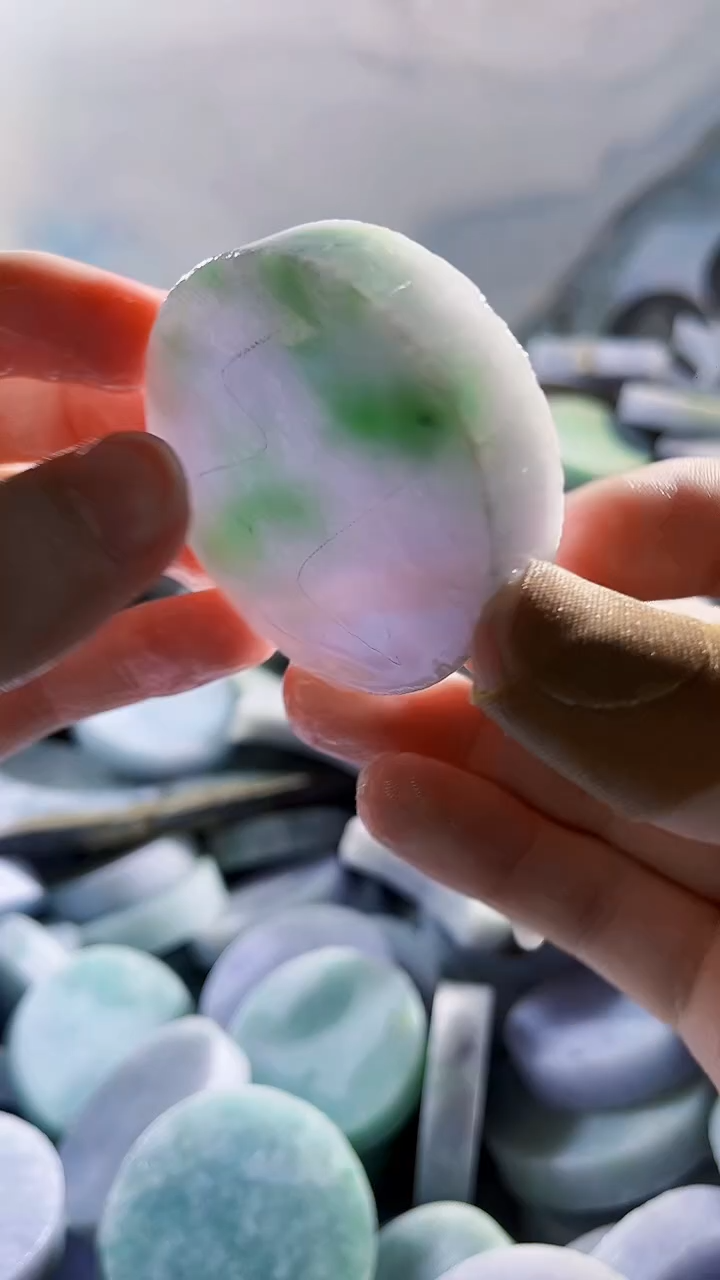 翡翠裸石缅甸翡翠A货文518