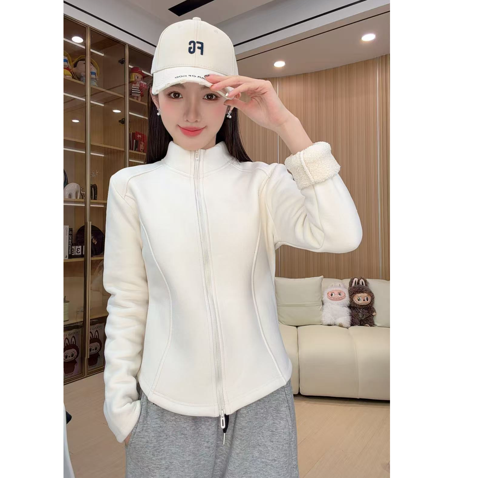 羊羔绒修身立领小蛮腰打底户外小外套