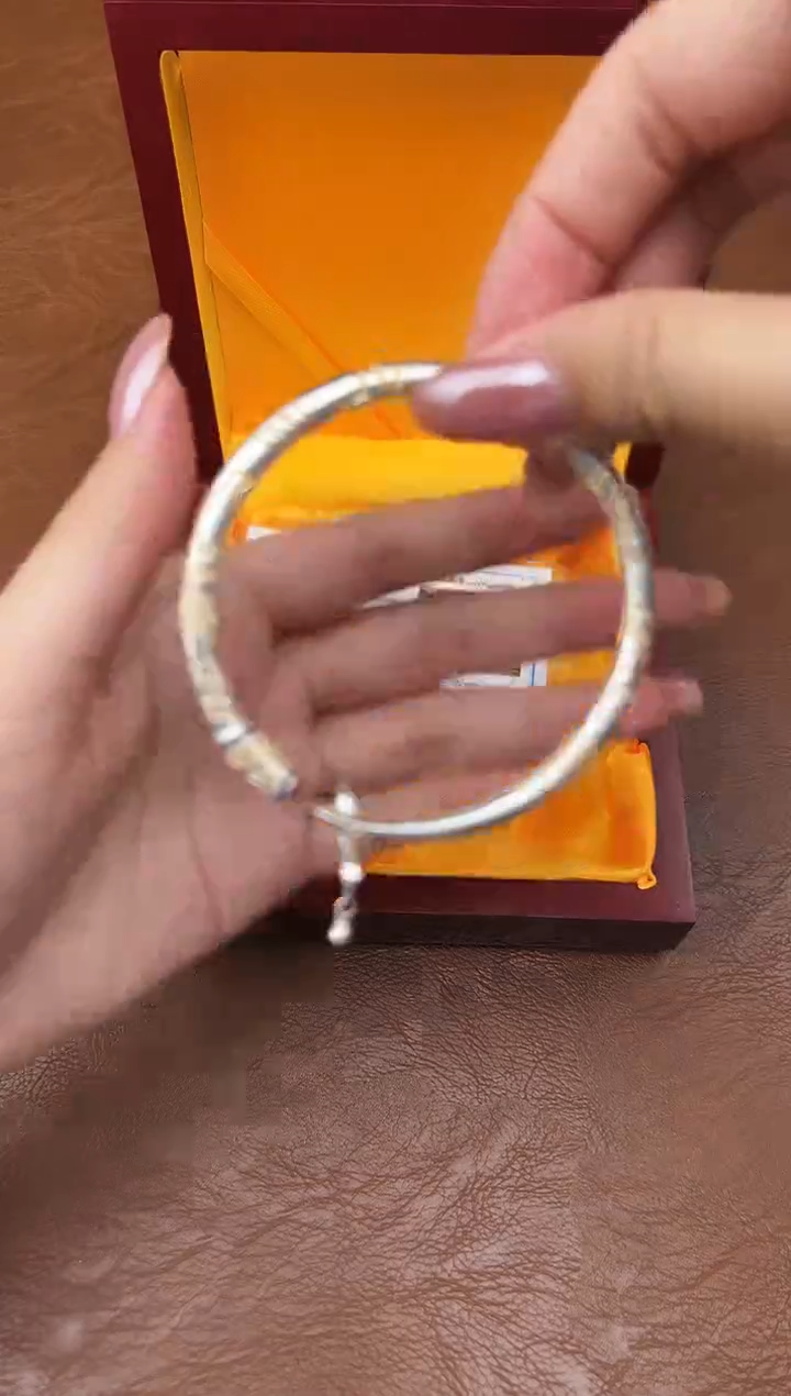 万家文玩阁珐琅彩蝴蝶银手镯链接@@SP341