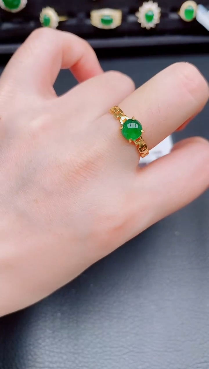 【闪购商品】翡翠戒指银S925镶嵌天然a货翡翠298