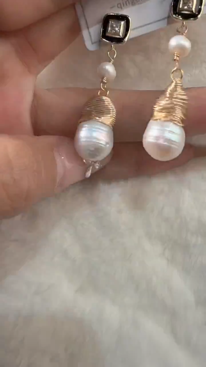 未镶嵌耳饰淡水珍珠697