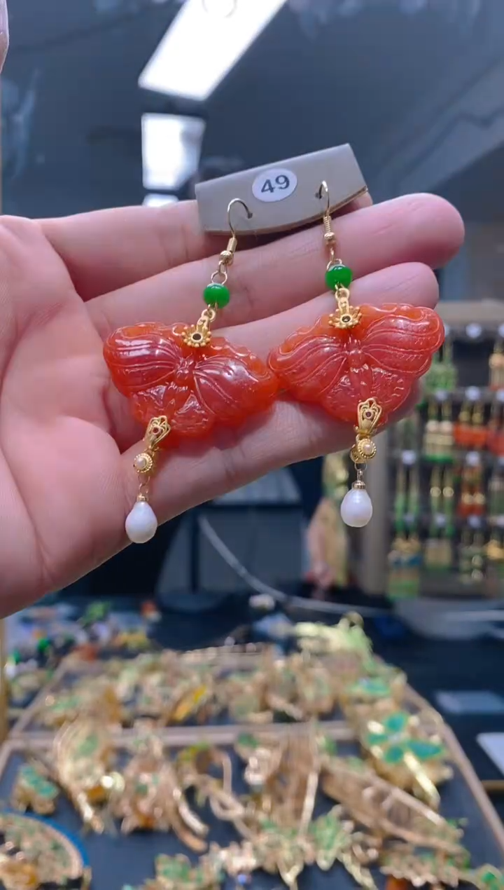 【闪购商品】翡翠耳饰合金059翡翠耳钩