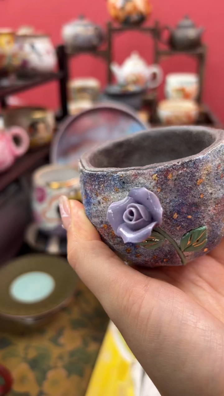 【闪购商品】上古龙窑彩矿岩泥玫瑰缸杯