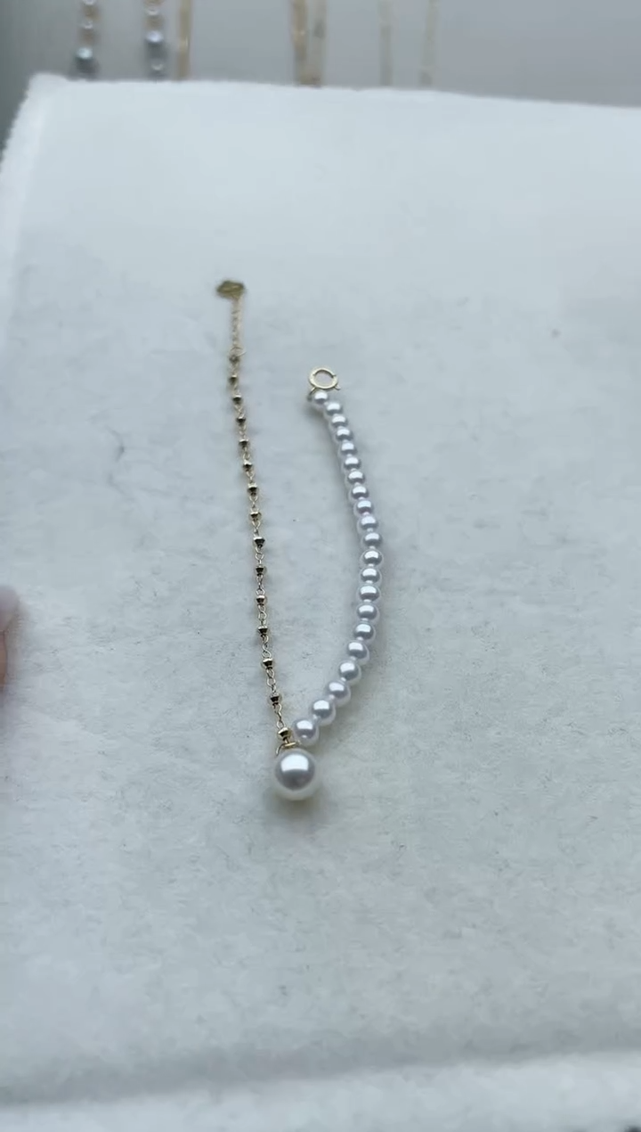 【闪购商品】淡水珍珠手链18K金镶嵌Y111