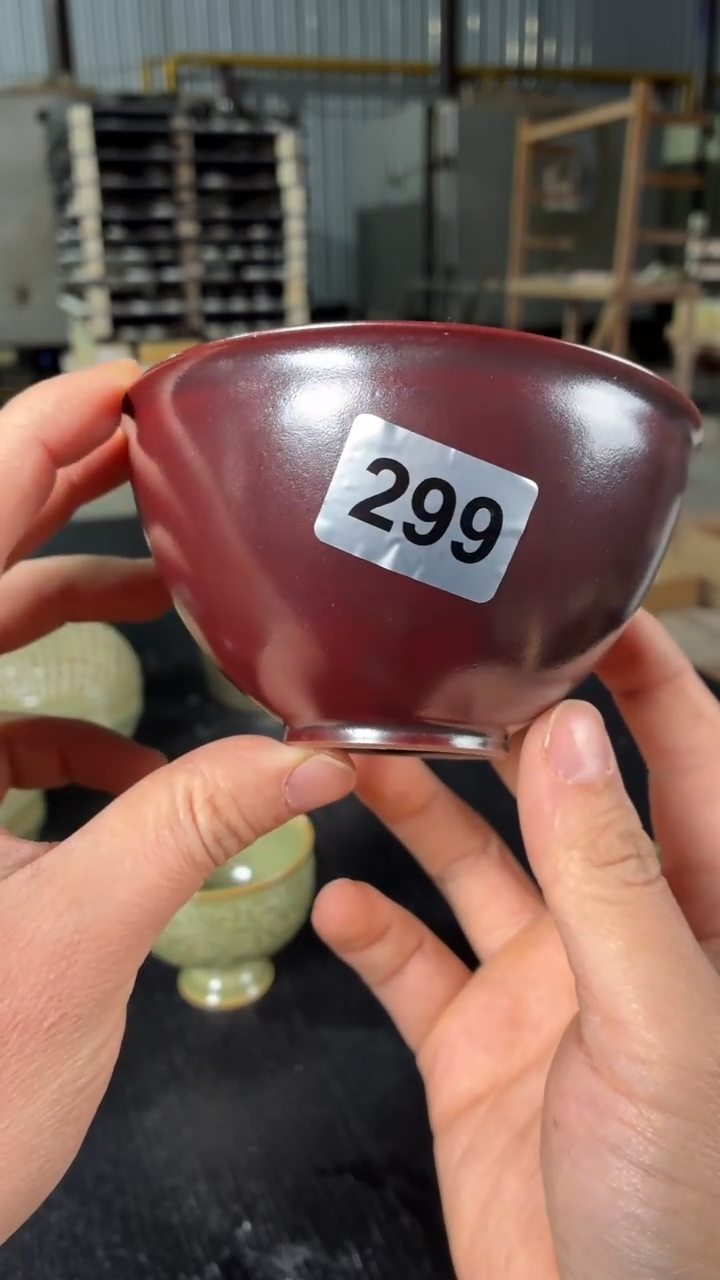 湘*耀州窑手工窑变80束口盏299