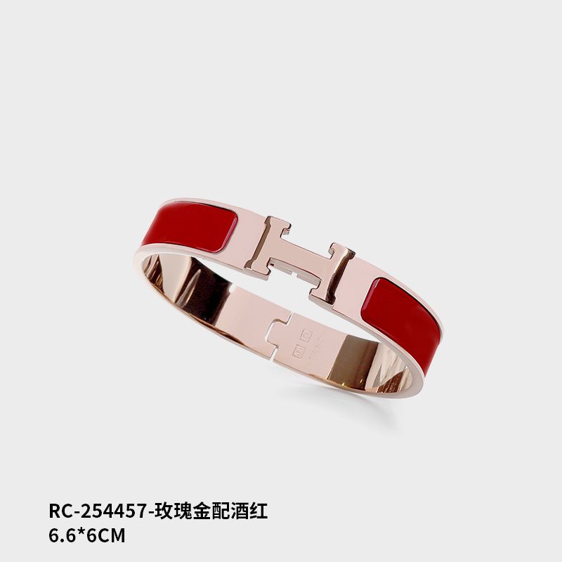 钛钢珐琅手镯 RC-254457-【大】小众设计感时尚手镯