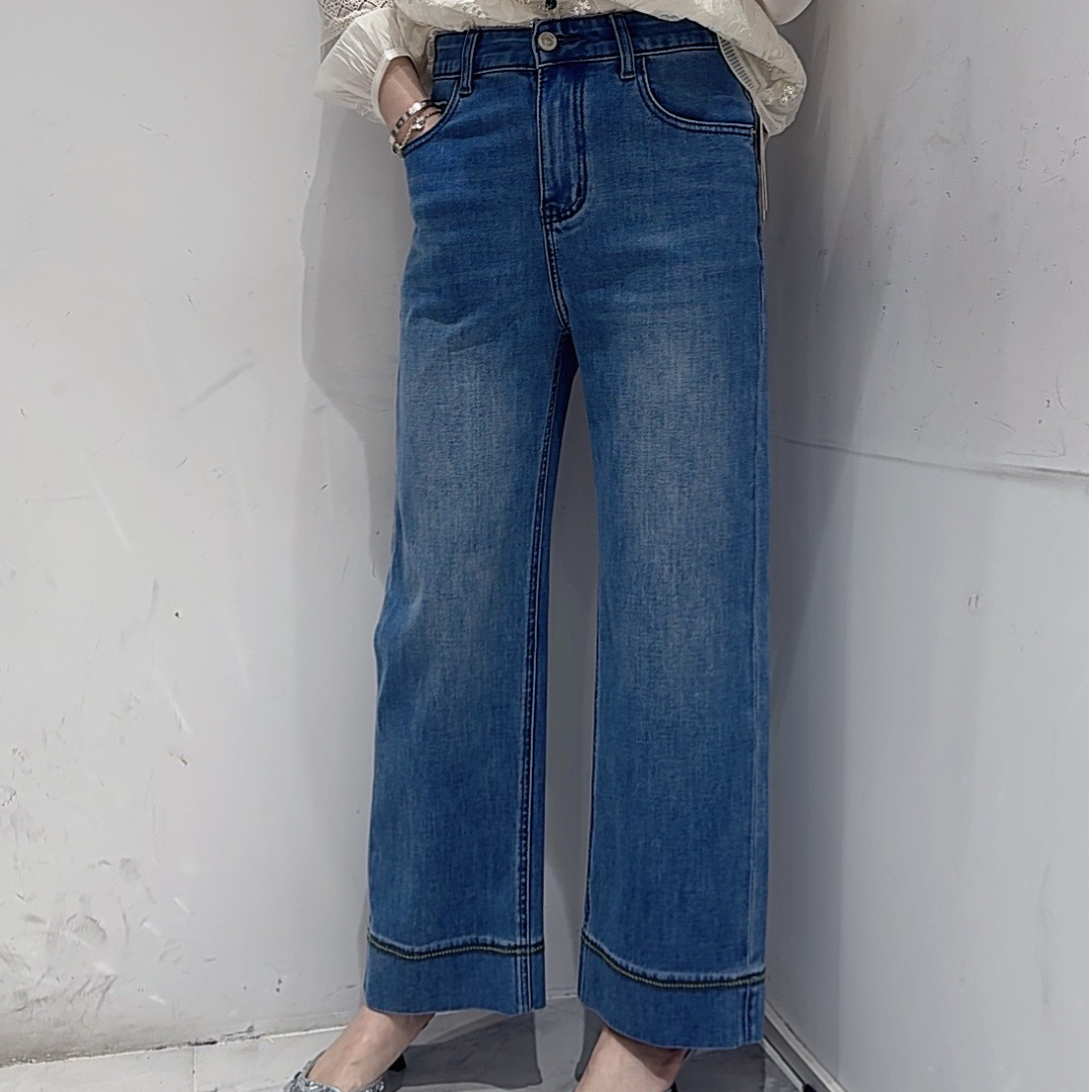 欧版时尚直筒九分阔腿裤919200