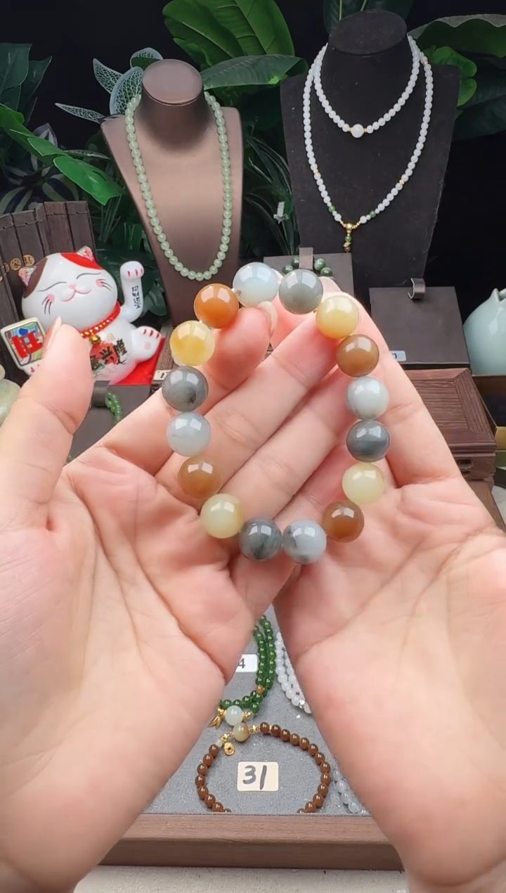 未镶嵌手串和田玉精品12m楼兰风多宝手串