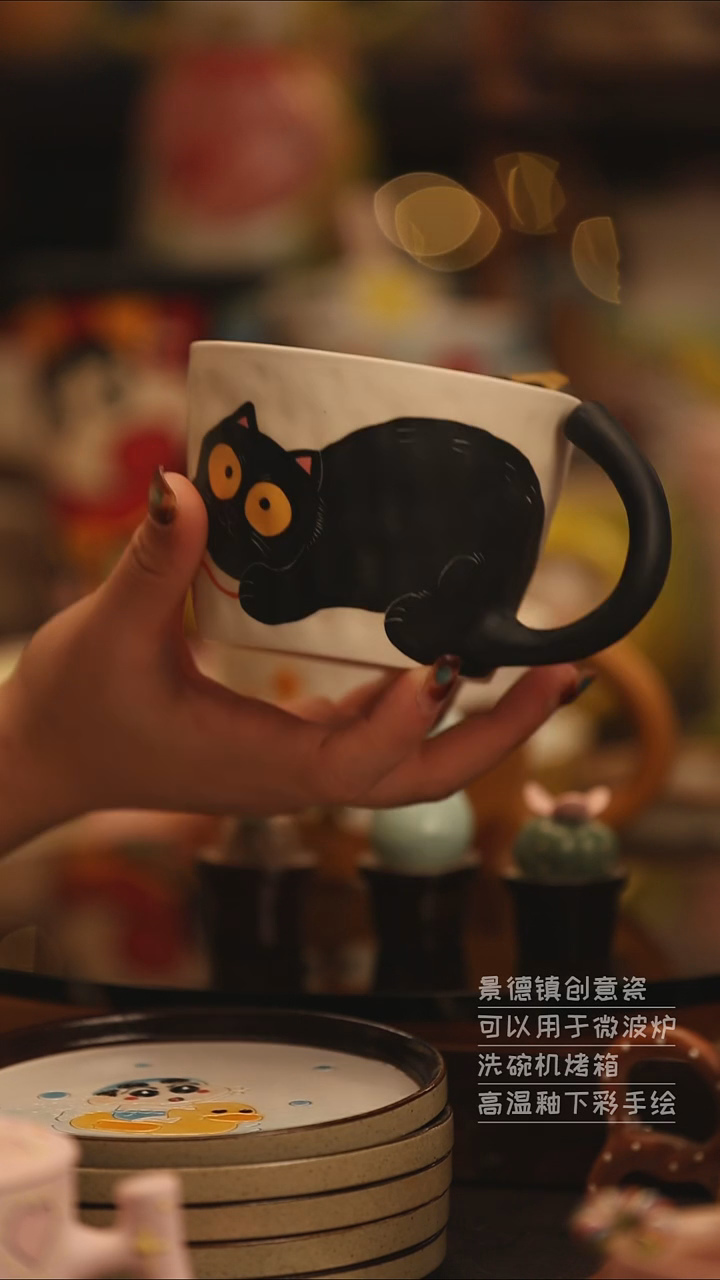 陶瓷景德镇可爱陶瓷釉下彩绘设计师款