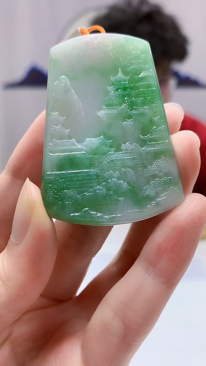 【闪购商品】定制翡翠未镶嵌4688zm-毛货赠珠链山水204