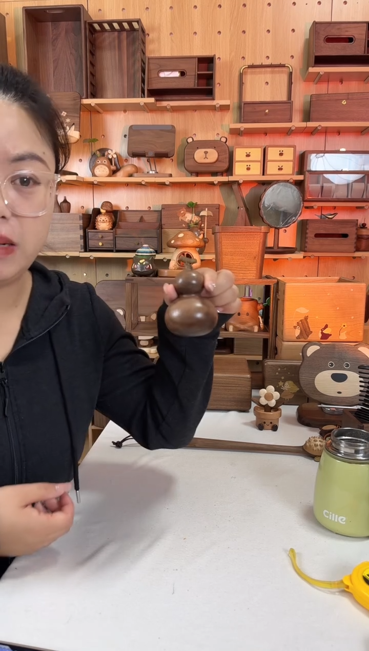 木北美黑胡桃实木葫芦摆件