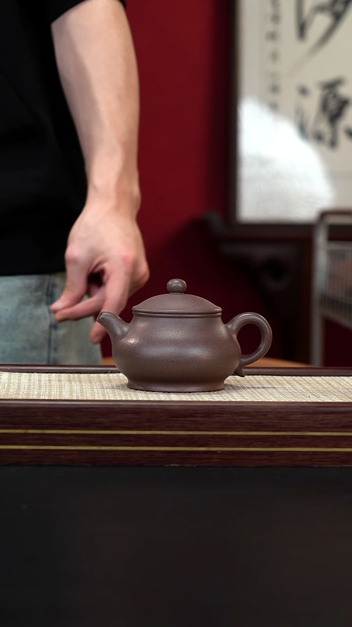 茶壶紫砂JF粗砂桃花泥 潘壶