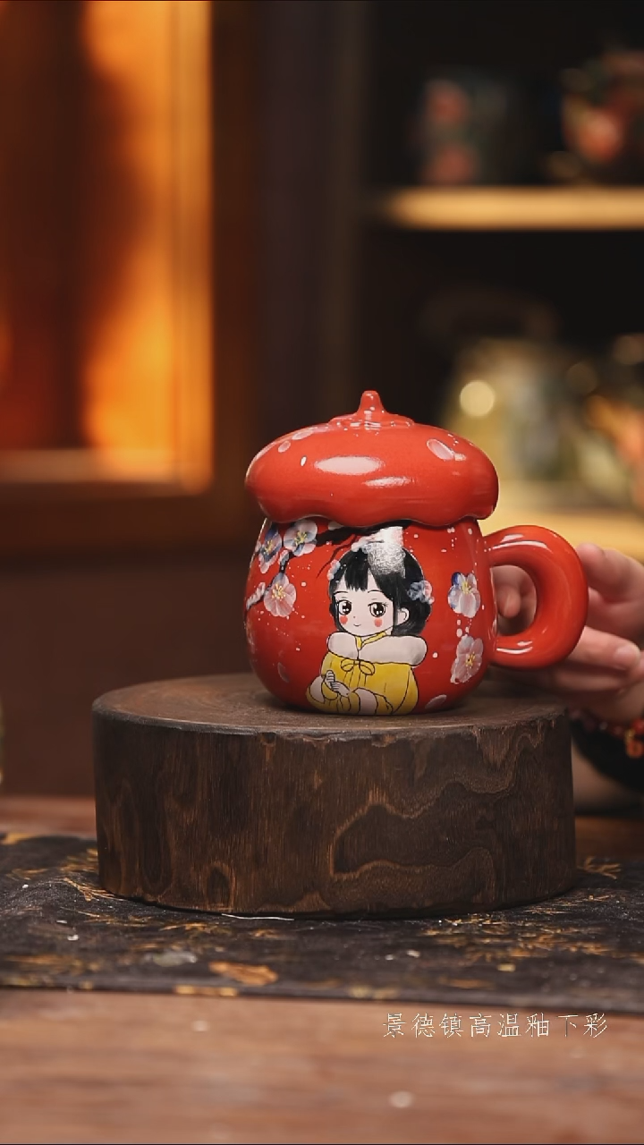 玻璃景德镇高温釉下手绘陶瓷@L772@