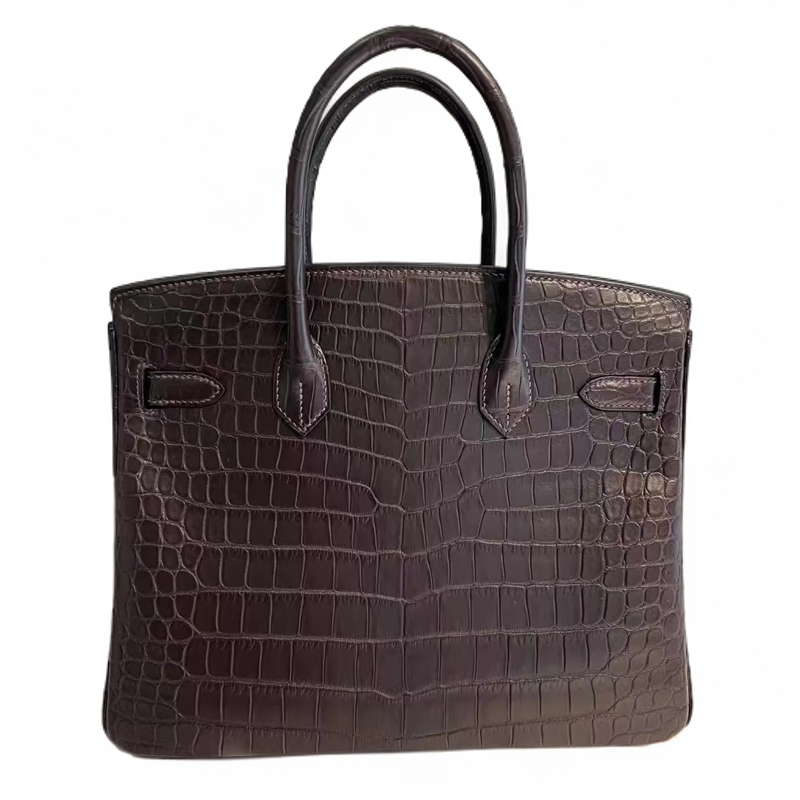 新款【BK全鳄鱼纹乌木色大号】女包经典时尚手提百搭手提单肩斜跨包