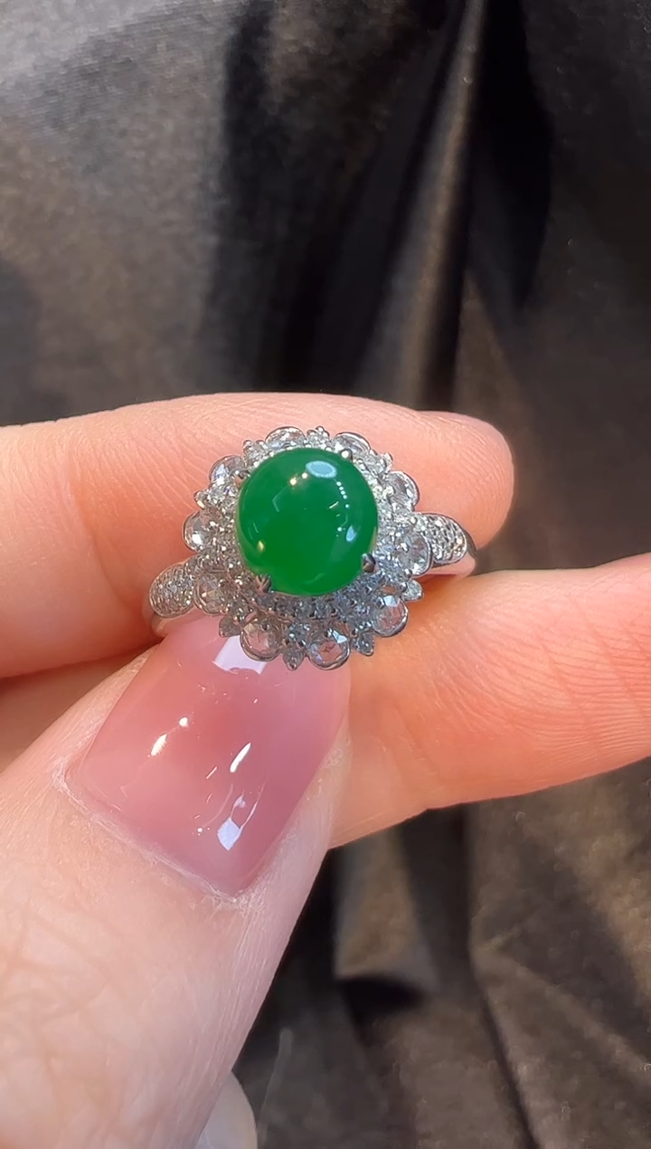 18K金镶嵌戒指翡翠L6戒指