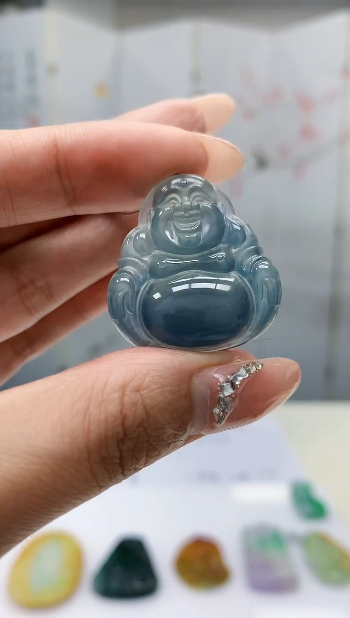 【闪购商品】定制翡翠未镶嵌4688MM-毛货挂件佛59