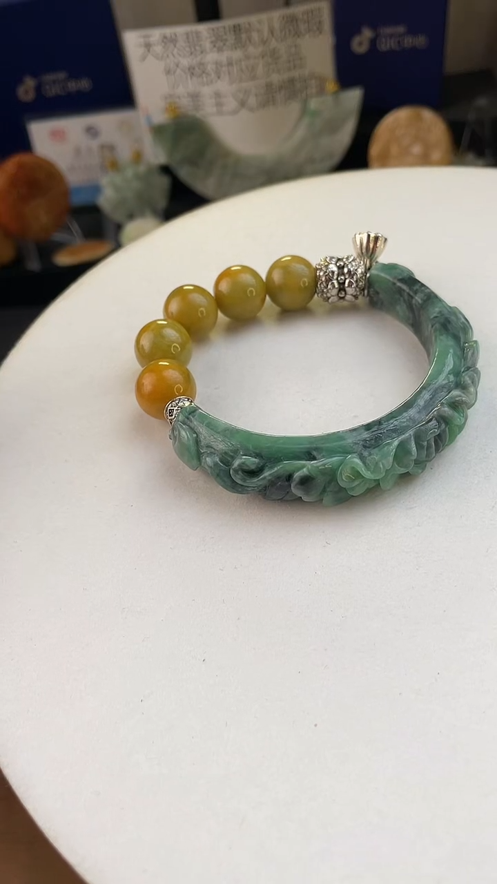 未镶嵌手链翡翠恭***财手工定制默认微瑕播介绍为准