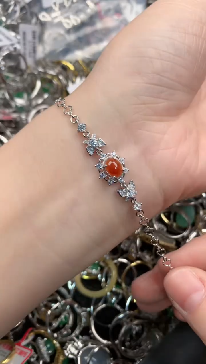 银S925镶嵌戒指翡翠12  9