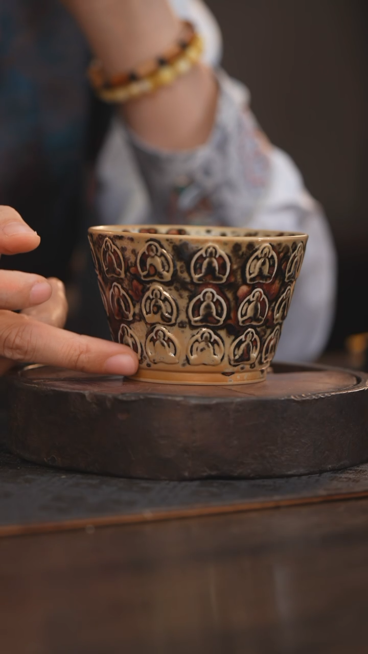 【闪购商品】杯115柴烧柴房陶瓷｜斑鹿大万佛杯