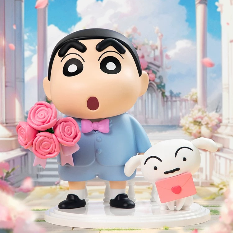 玩乐主义蜡笔小新浪漫花束手办摆件玩具盲盒