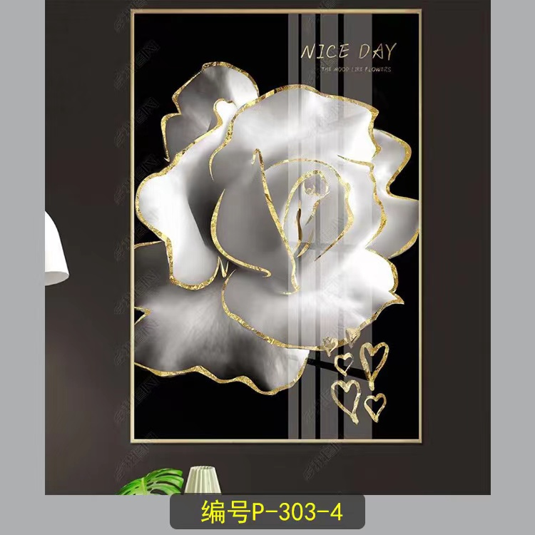 轻奢高尚尊贵白玫瑰白玉兰白蝶兰玄关客厅走廊过道挂画高品装饰画