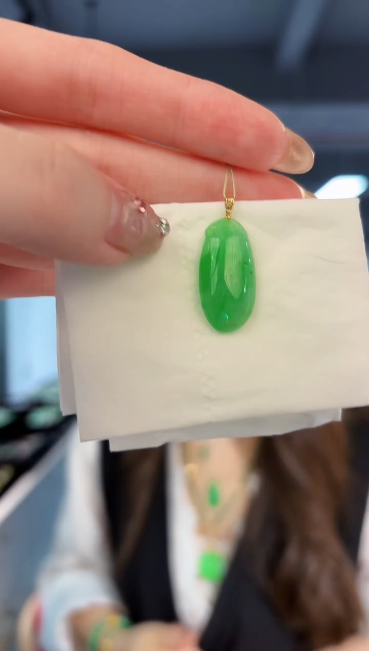 【闪购商品】翡翠颈饰18K金镶嵌缅料A货/支持复检/一件