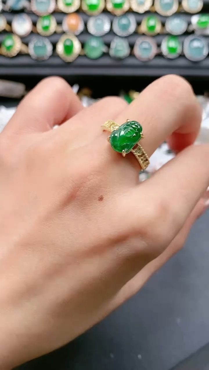 【闪购商品】翡翠戒指银S925镶嵌111111