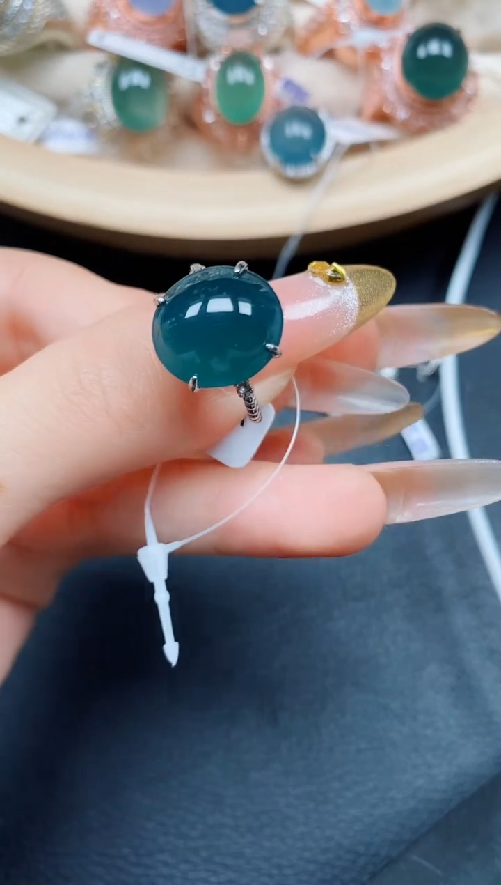 【闪购商品】翡翠戒指银S925镶嵌翡翠