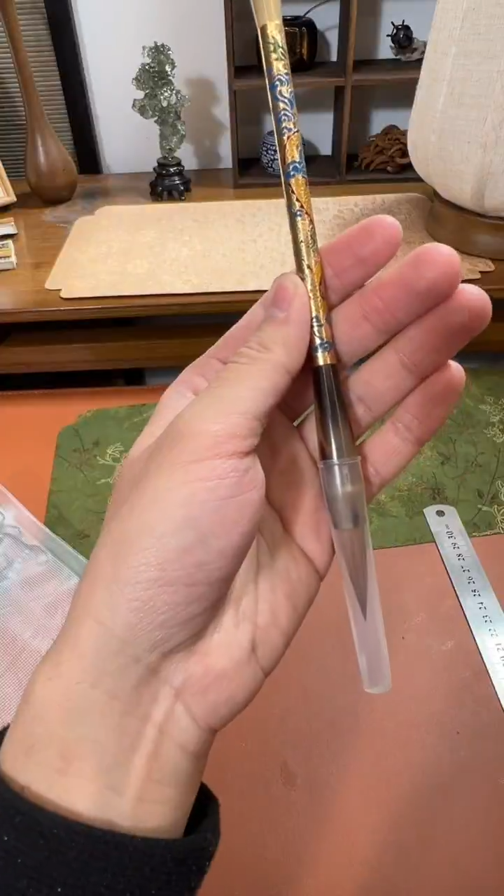 书法53号 景泰蓝狼毫毛笔 出锋3.2口径0.9/支