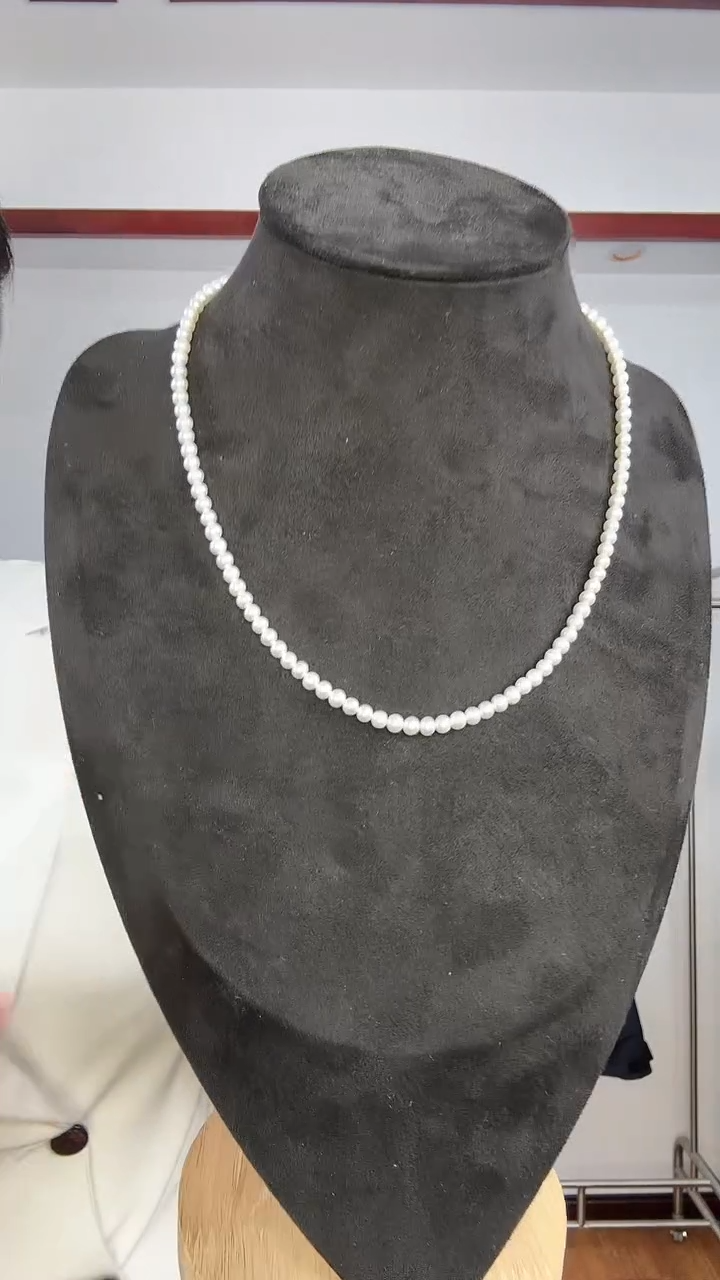 项链银S925镶嵌淡水珍珠所有大漂亮女装144