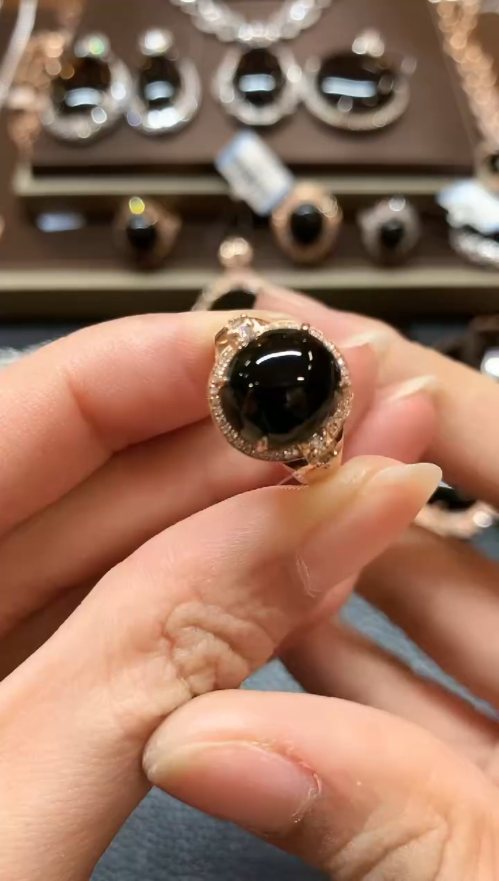 【闪购商品】翡翠戒指18K金镶嵌b122不退换