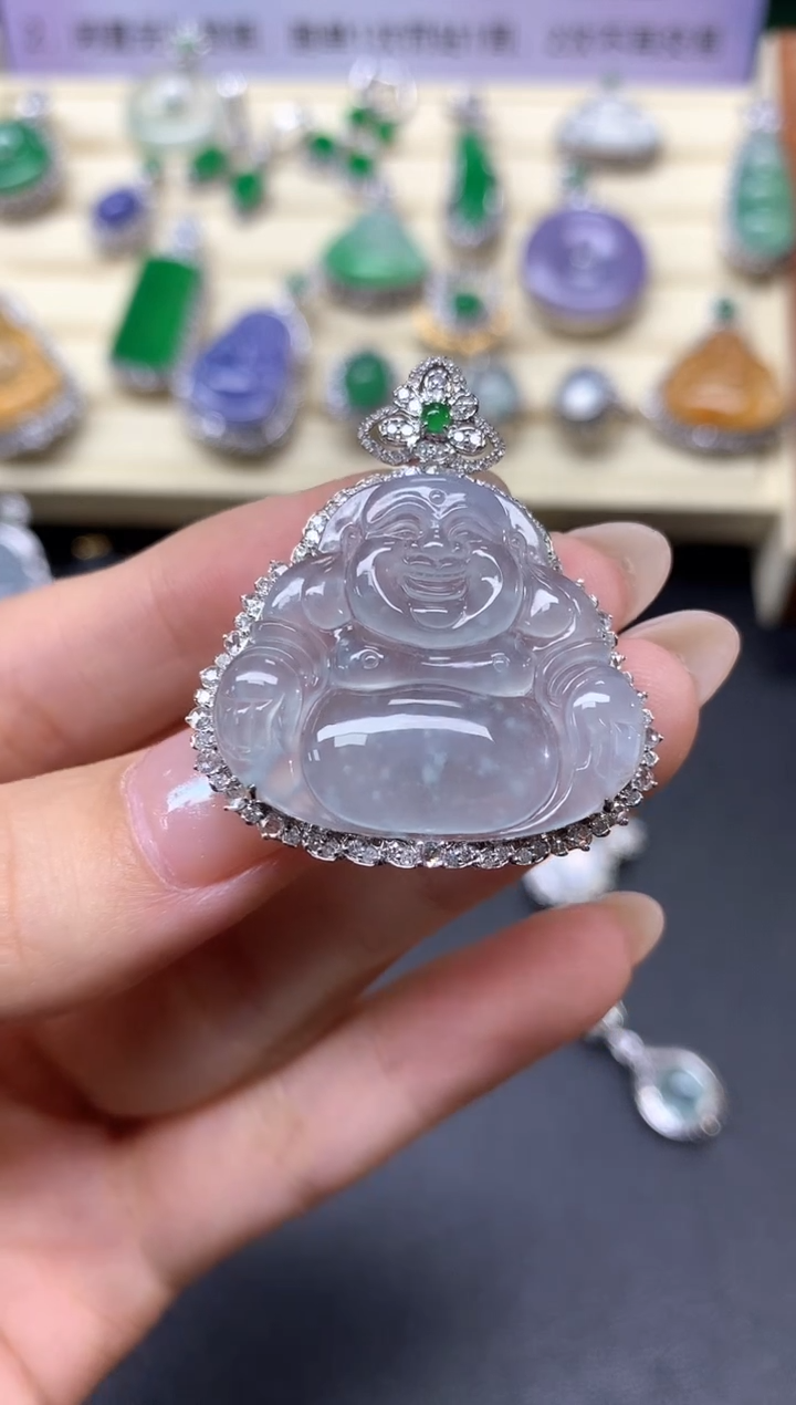 【闪购商品】翡翠吊坠(不含链)18K金镶嵌吊坠|11550+1155