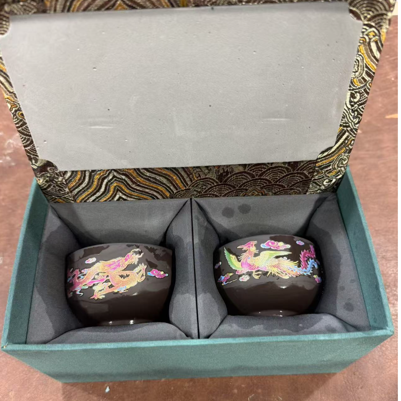 【闪购商品】龙凤呈祥紫砂变色对杯两个装（无礼盒）