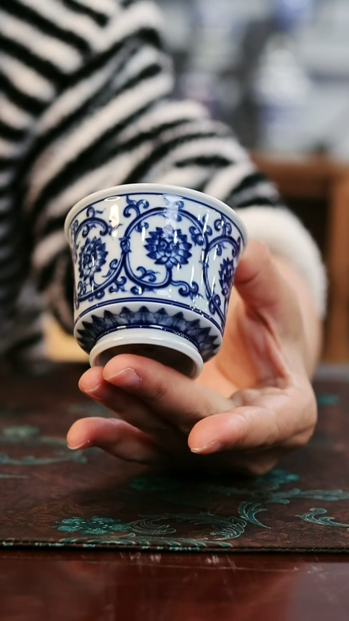 镹曰陶柴窑手工手绘青花