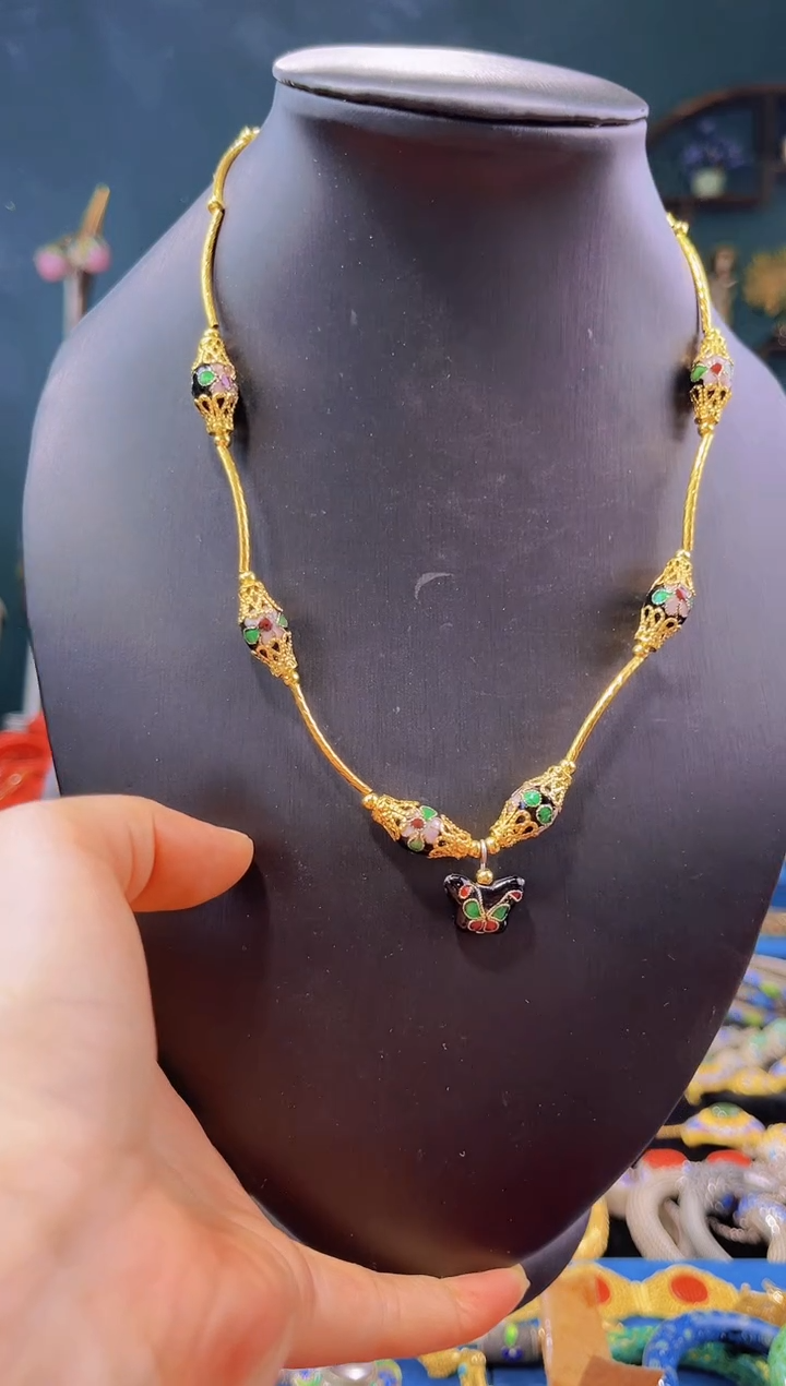 【闪购商品】非遗绝技 景泰蓝项链 黑