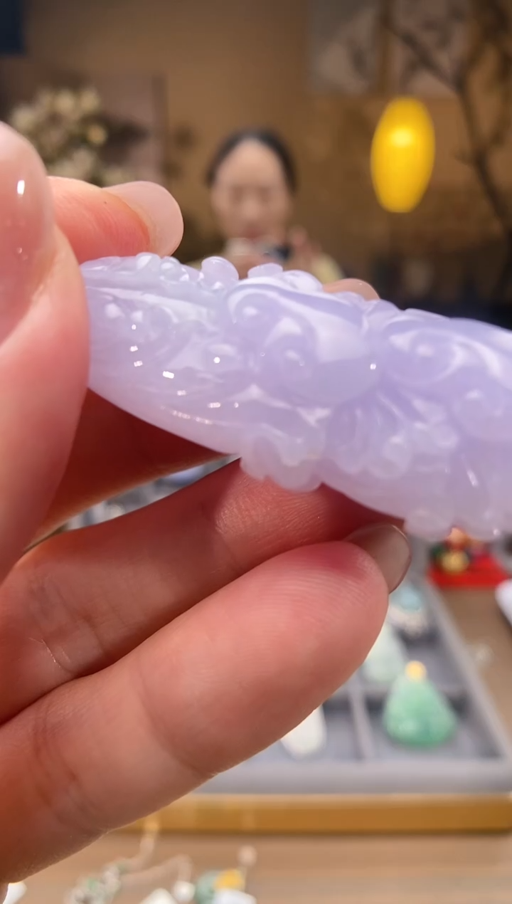 翡翠18K金镶嵌吊坠(不含链)白菜