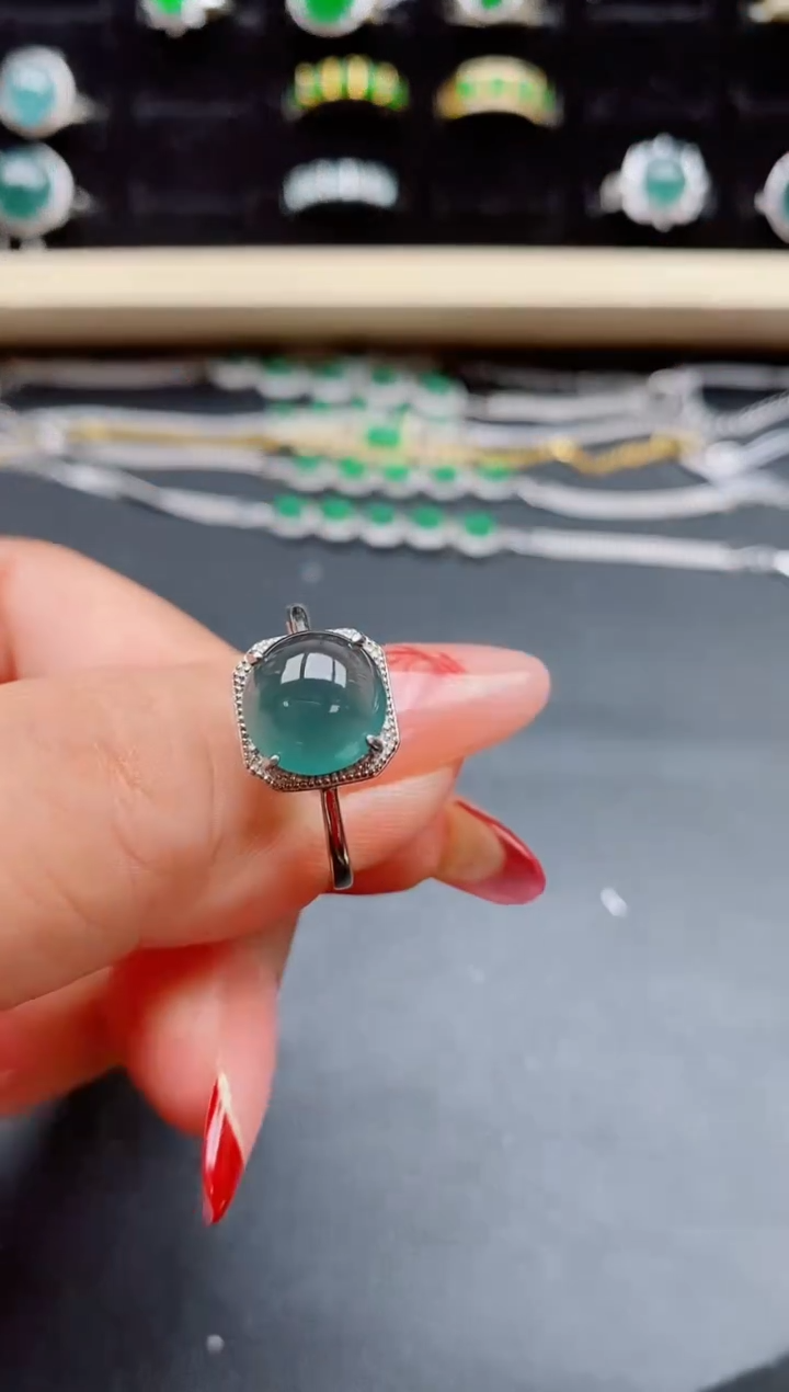 【闪购商品】翡翠戒指银S925镶嵌2131