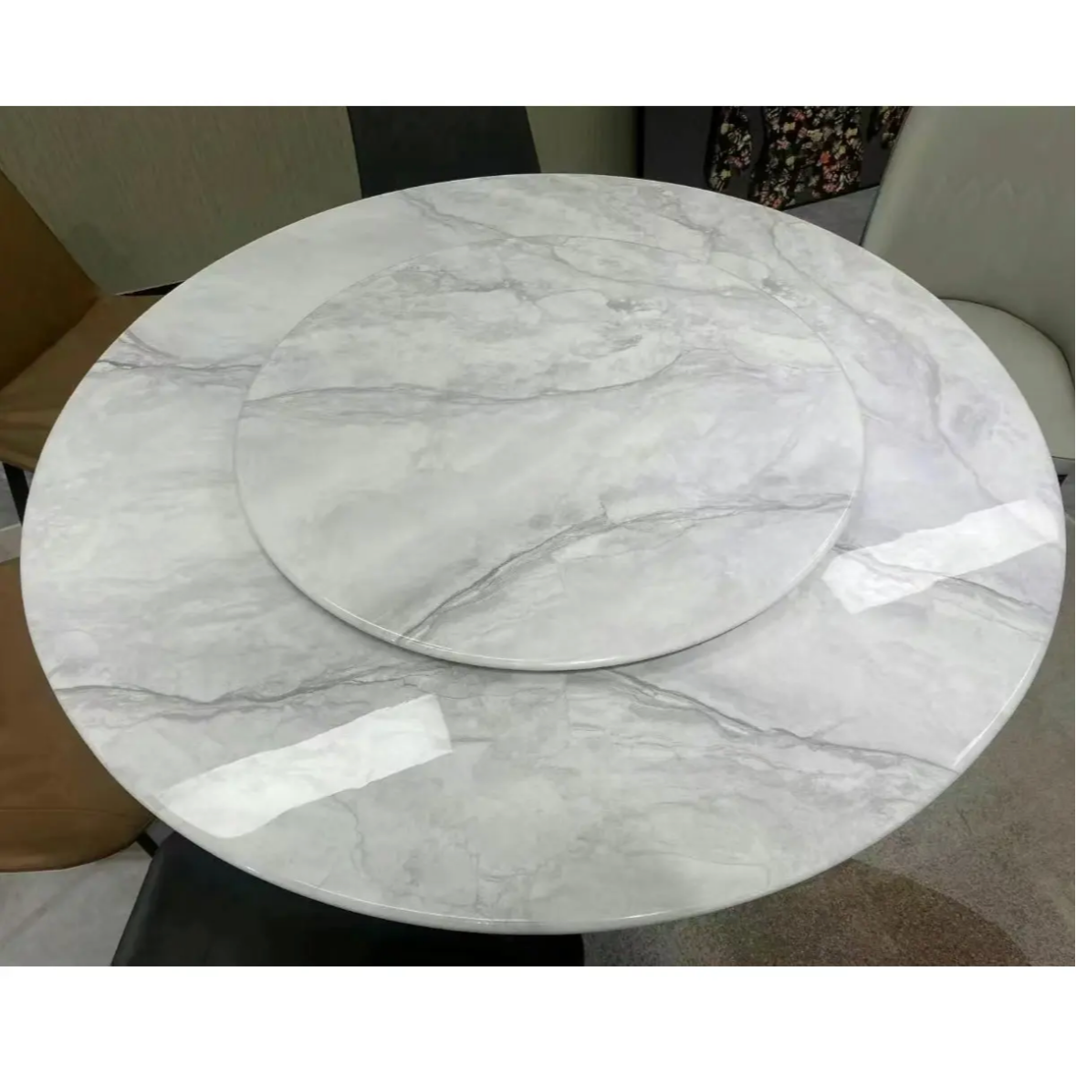【天然大理石颜色选择】圆桌大理石餐桌意式轻奢现代北欧简约高端饭