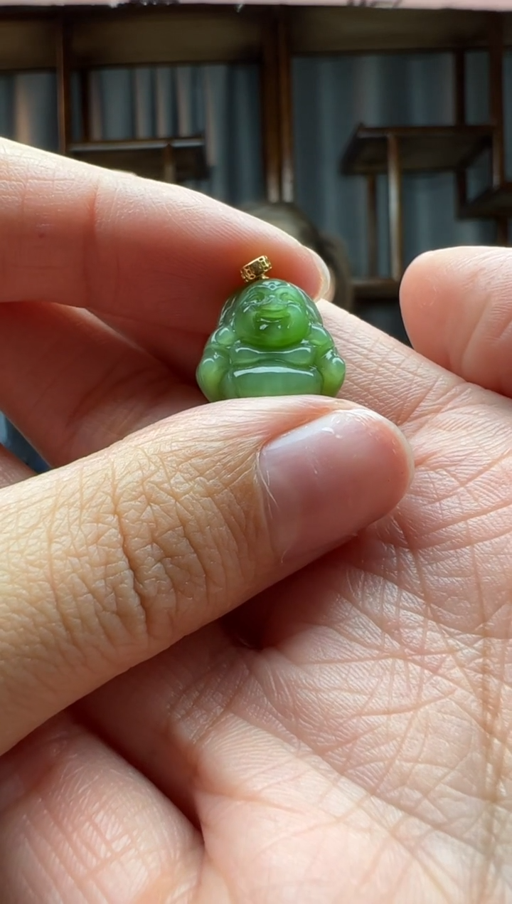 【闪购商品】和田玉颈饰18K金镶嵌吊坠