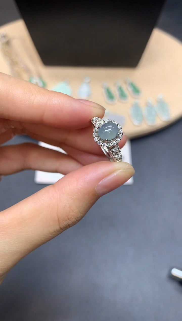 【闪购商品】翡翠戒指银S925镶嵌蛋面【无服务费】