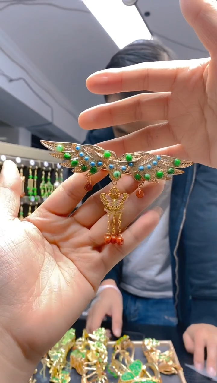 【闪购商品】翡翠耳饰合金0240翡翠发簪