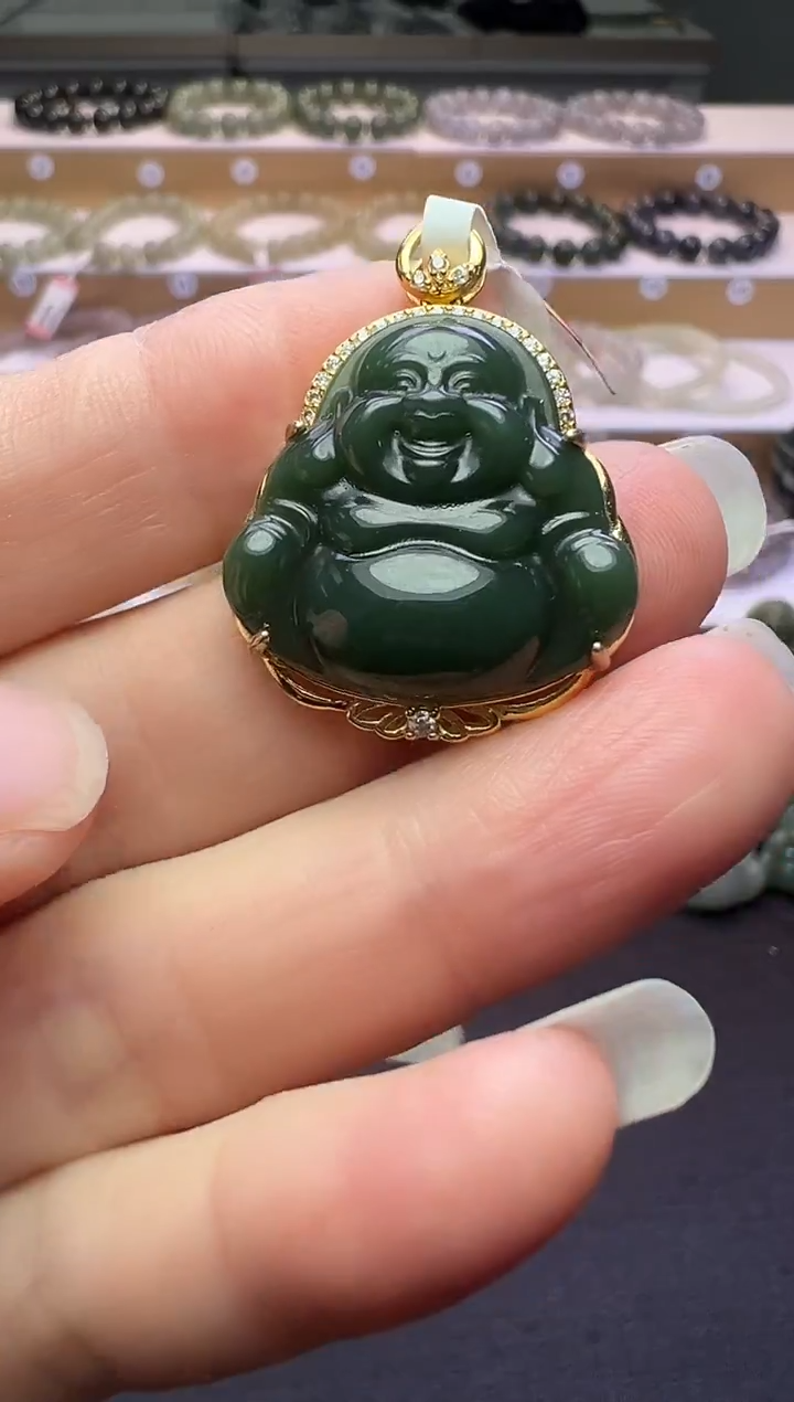 颈饰银S925镶嵌和田玉91号链接