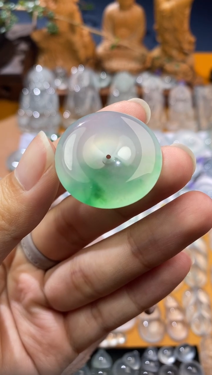 【闪购商品】定制翡翠未镶嵌平安扣27.9*5.7