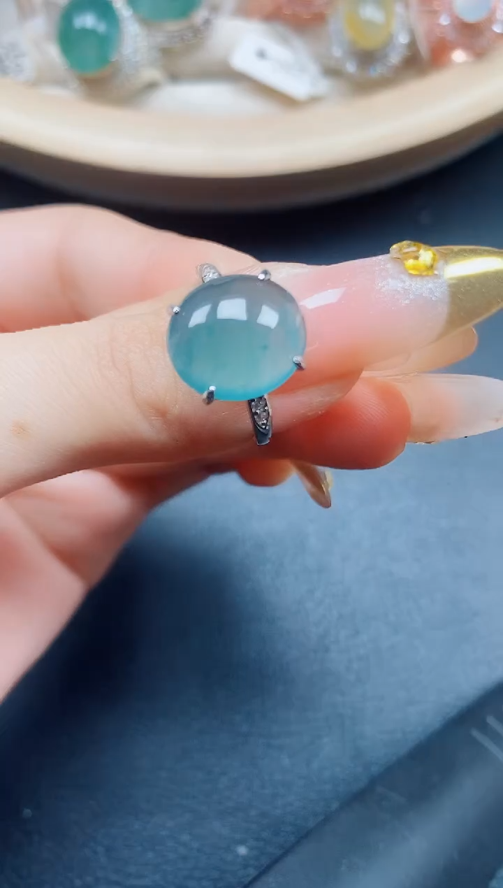 【闪购商品】翡翠戒指银S925镶嵌翡翠