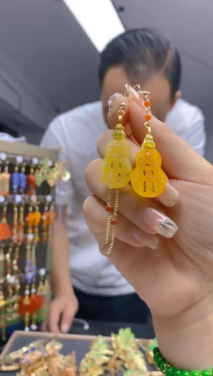 【闪购商品】翡翠耳饰合金393翡翠耳钩