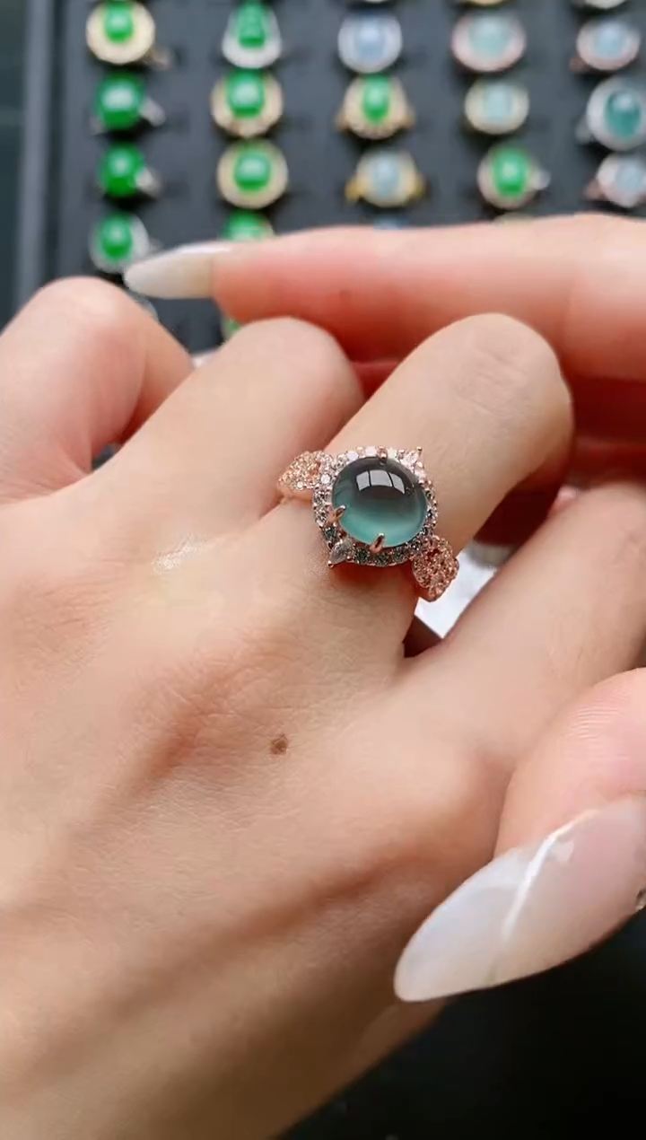 【闪购商品】翡翠戒指银S925镶嵌1111111